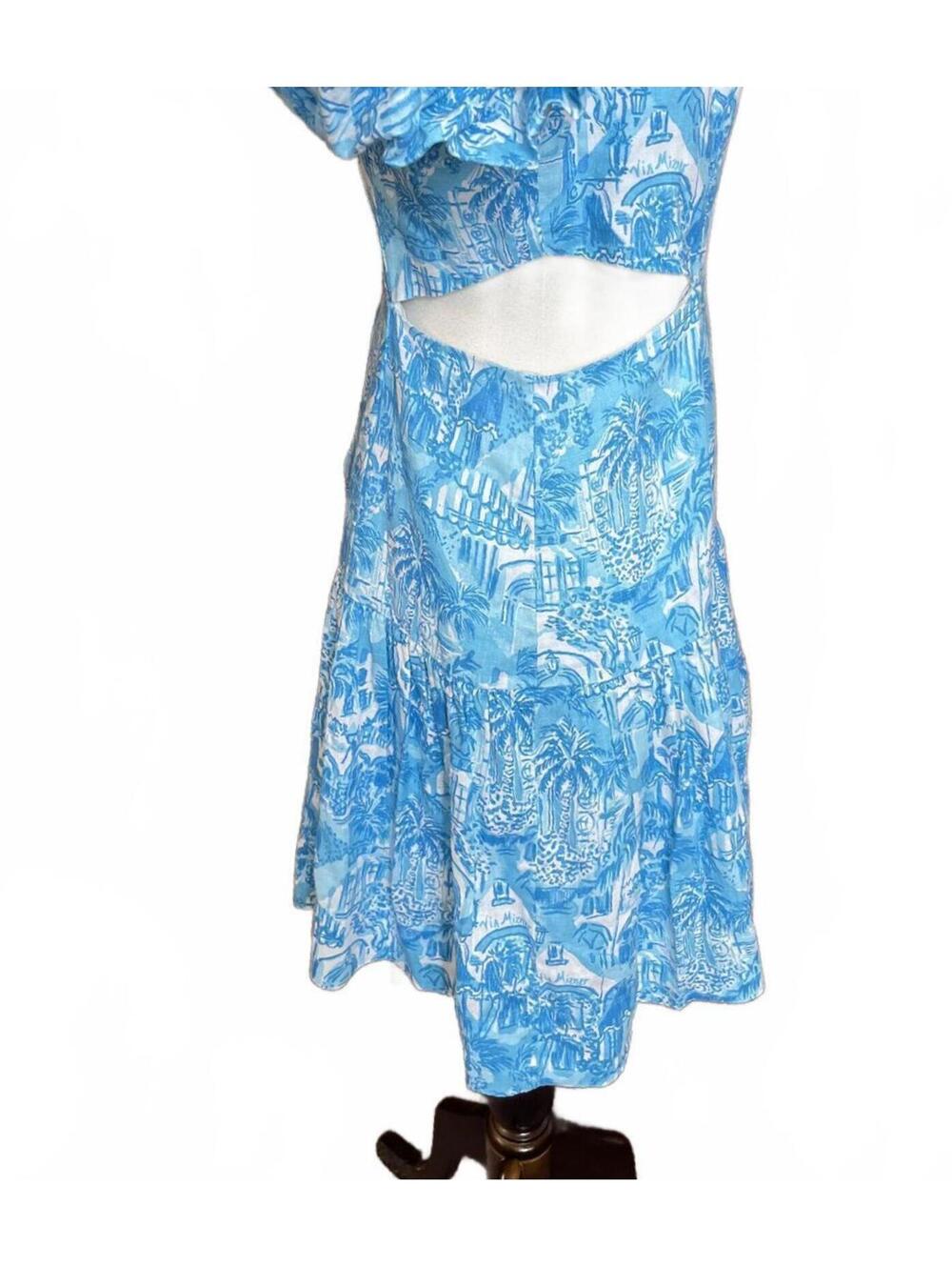 Lilly Pulitzer Kylanne Linen Puff-Sleeve Minidress size 14 - Picture 3 of 9